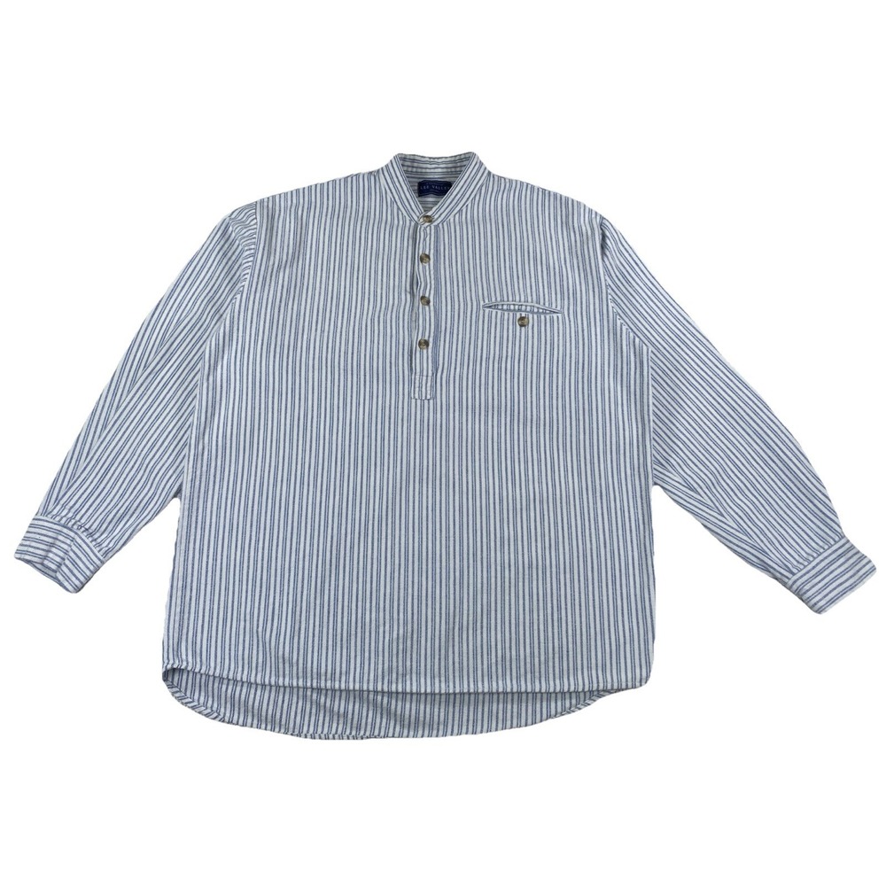 Lee Valley Ireland Quarter Button Longsleeve Flannel Shirt Striped Men's XL
